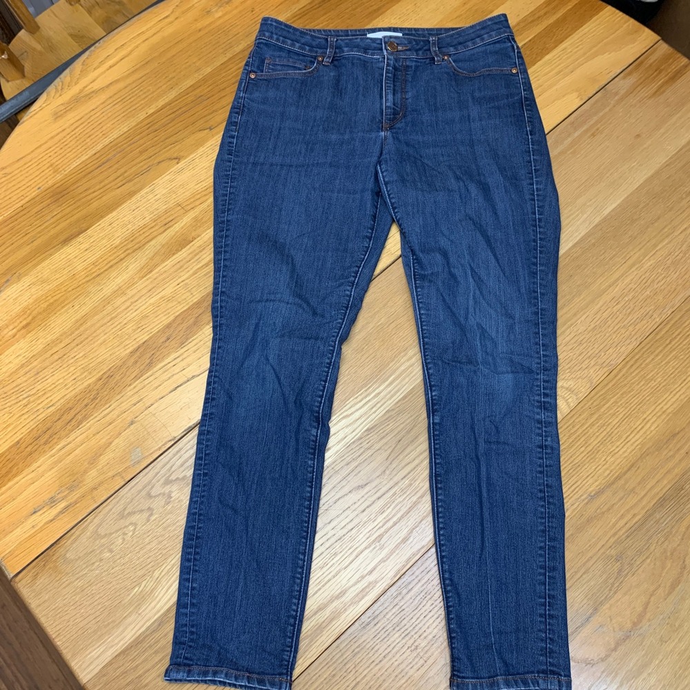 Loft Curvy Skinny Jeans Womens Size 8 29 Dark Wash Indigo Denim Stretch Pants‎
